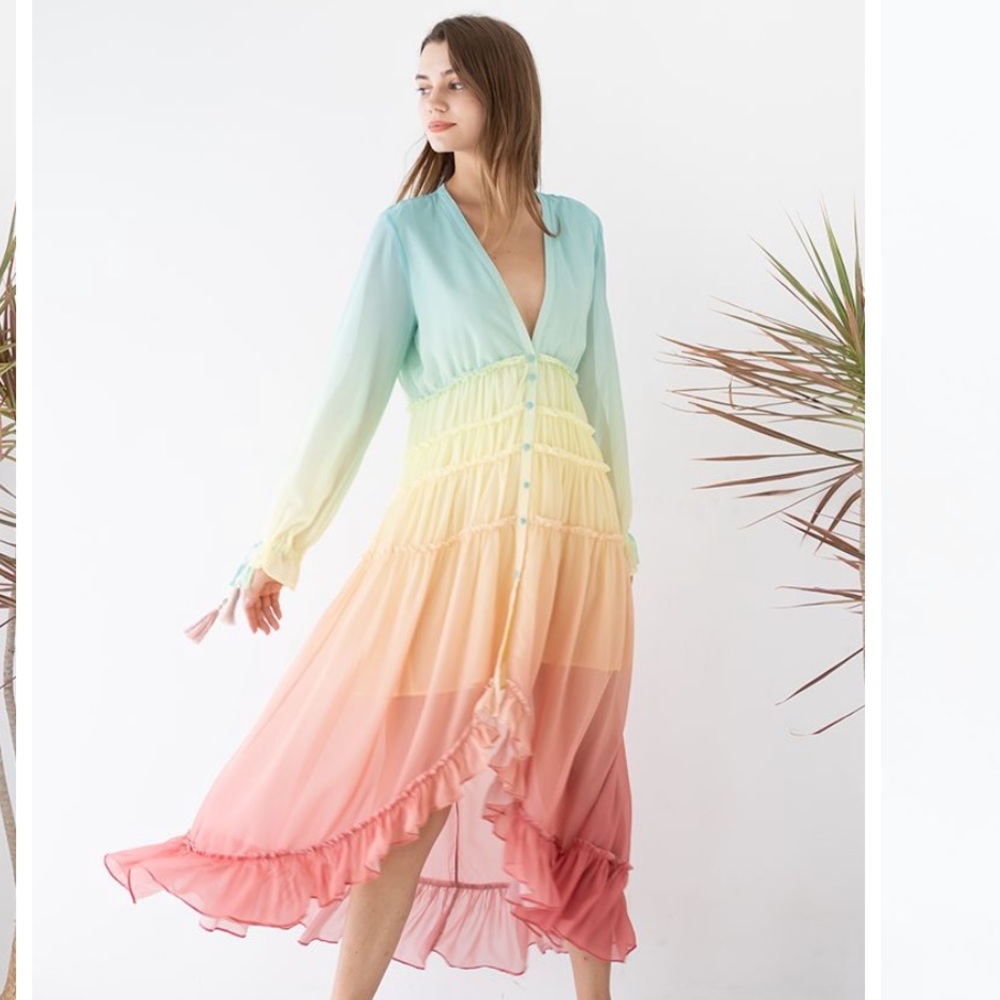 Chic Wish vacay paradise gradient maxi dress